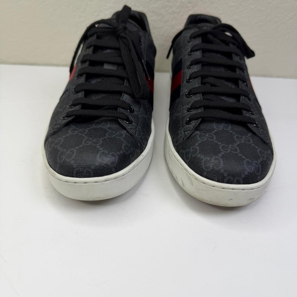 Mens Gucci Ace GG Supreme Sneakers Black/Grey U.S. Size 10 - Picture 9 of 12